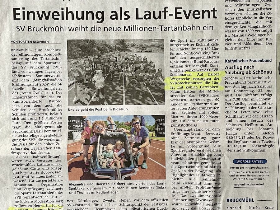 Einweihung als Lauf-Event