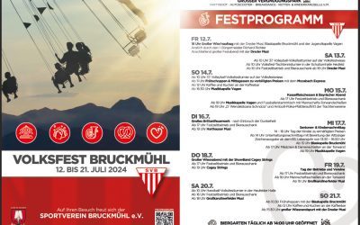 Volksfest SV Bruckmühl vom 12.07.-21.07.2024 – Festprogramm