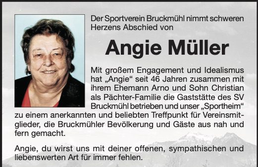 Nachruf Angie Müller